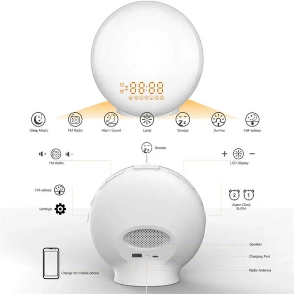 Wake Up Light Alarm Clock with Sunrise/Sunset - Image 6