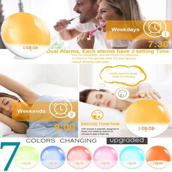 Wake Up Light Alarm Clock with Sunrise/Sunset - Image 3