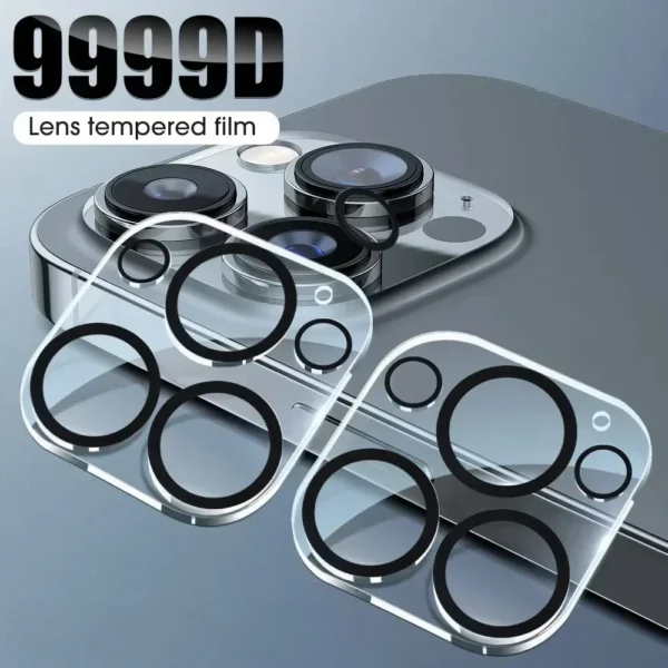 Tempered Glass for iPhone 16 15 14 13 Pro Max Plus Mini Camera Lens Protector Black Circle Protective Lens Film Cover - Image 2