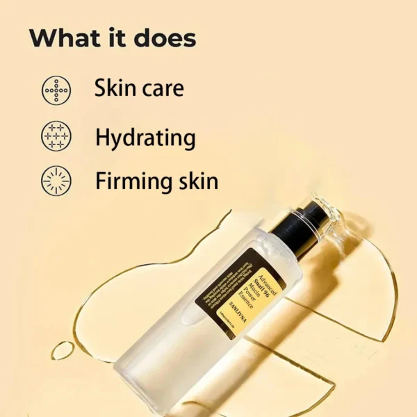 Snail Mucin 96% Korean Skin Care Facial Essence Fading Fine Lines Repair Essence Firming Facial Snail Brightening Anti-Aging - Image 3