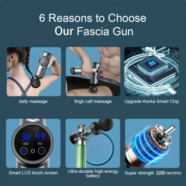 Portable Fascia Gun Vibration Massage Gun For Body Neck Back Deep Muscle Relaxation Fitness Slimming One Head - Image 4